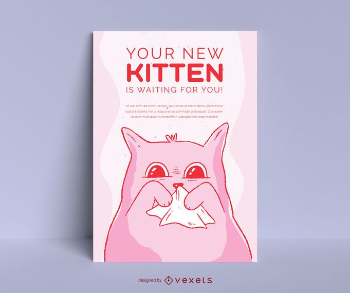 Nettes Kätzchen-Adoptionsplakat-Design Nettes Kätzchen-Adoptionsplakat-Design