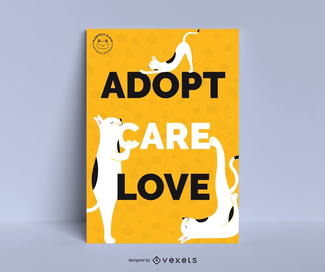 Diseño de carteles de adopción de gatos