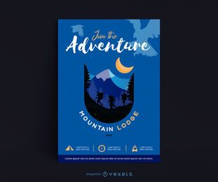 Diseño de carteles de Mountain Lodge