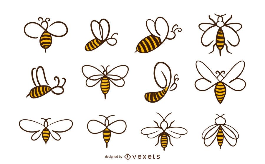 Bee icon collection Bee icon collection