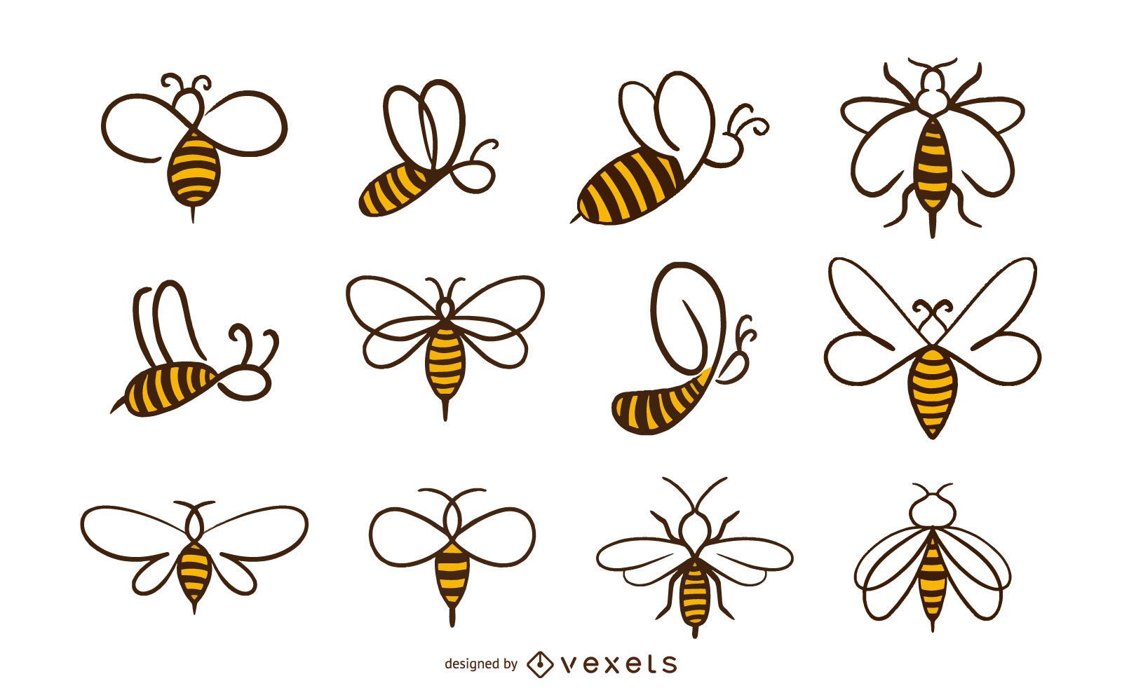 Colección de iconos de abejas