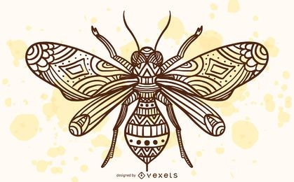 Ilustração de abelha mandala