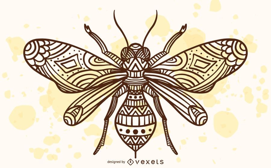 Download Mandala Bee Illustration - Vector Download