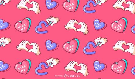 Valentinstag küssen mich Musterentwurf