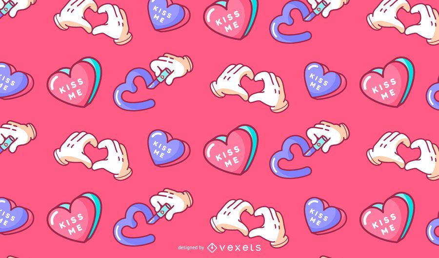 Valentine's day kiss me pattern design Valentine's day kiss me pattern design