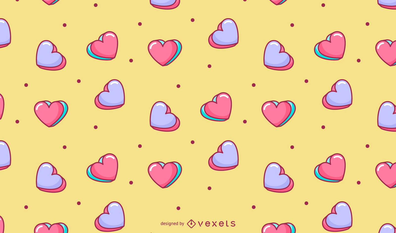 Diseño de patrón de corazones de San Valentín