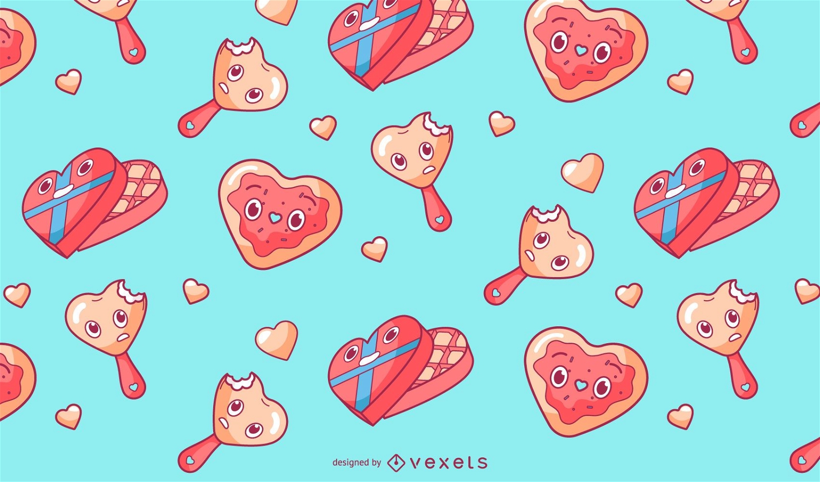 Valentinstag Süßigkeiten Muster Design