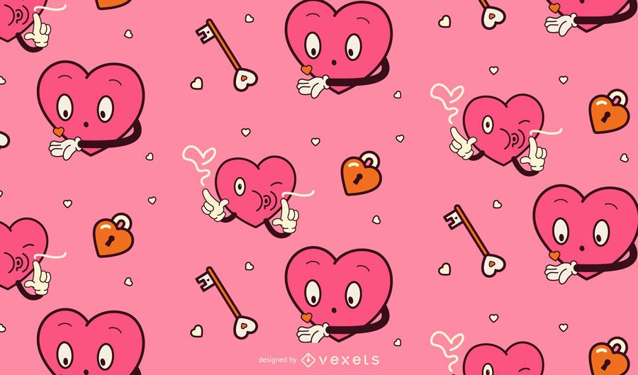 Valentine's day cartoon hearts pattern Valentine's day cartoon hearts pattern