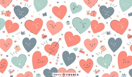 Valentine's day heart characters pattern Valentine's day heart characters pattern