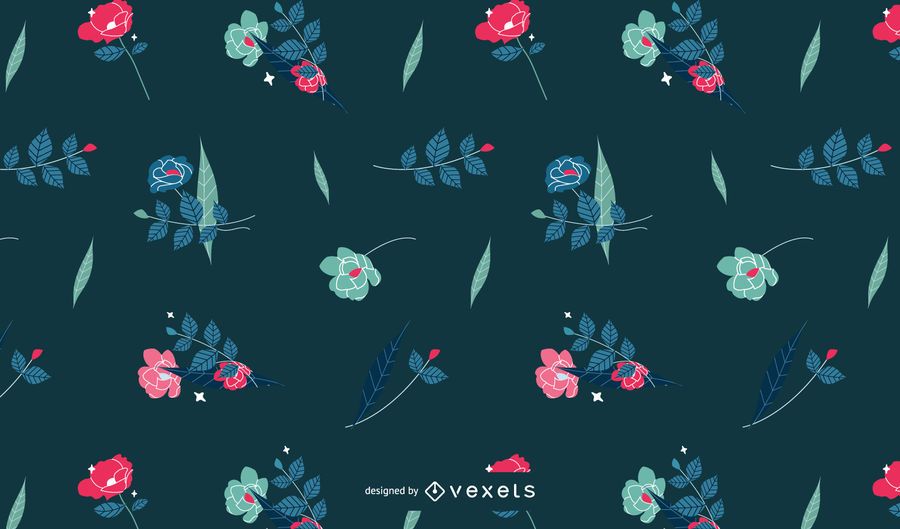 Diseño lindo del estampado de flores Diseño lindo del estampado de flores