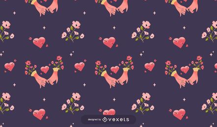 Diseño de patrón de manos de san valentín Diseño de patrón de manos de san valentín