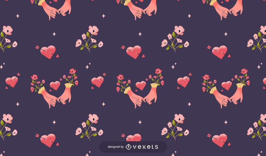 Valentine's hands pattern design Valentine's hands pattern design
