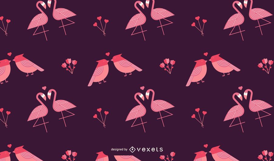 Valentine's birds pattern design Valentine's birds pattern design