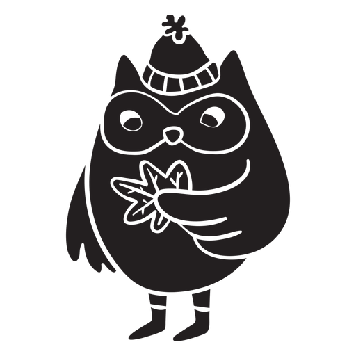 Animal silhouette owl PNG Design