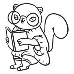 Esquilo traço de animais Desenho PNG