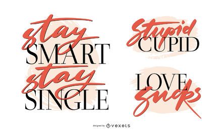 Anti Valentine's day lettering set