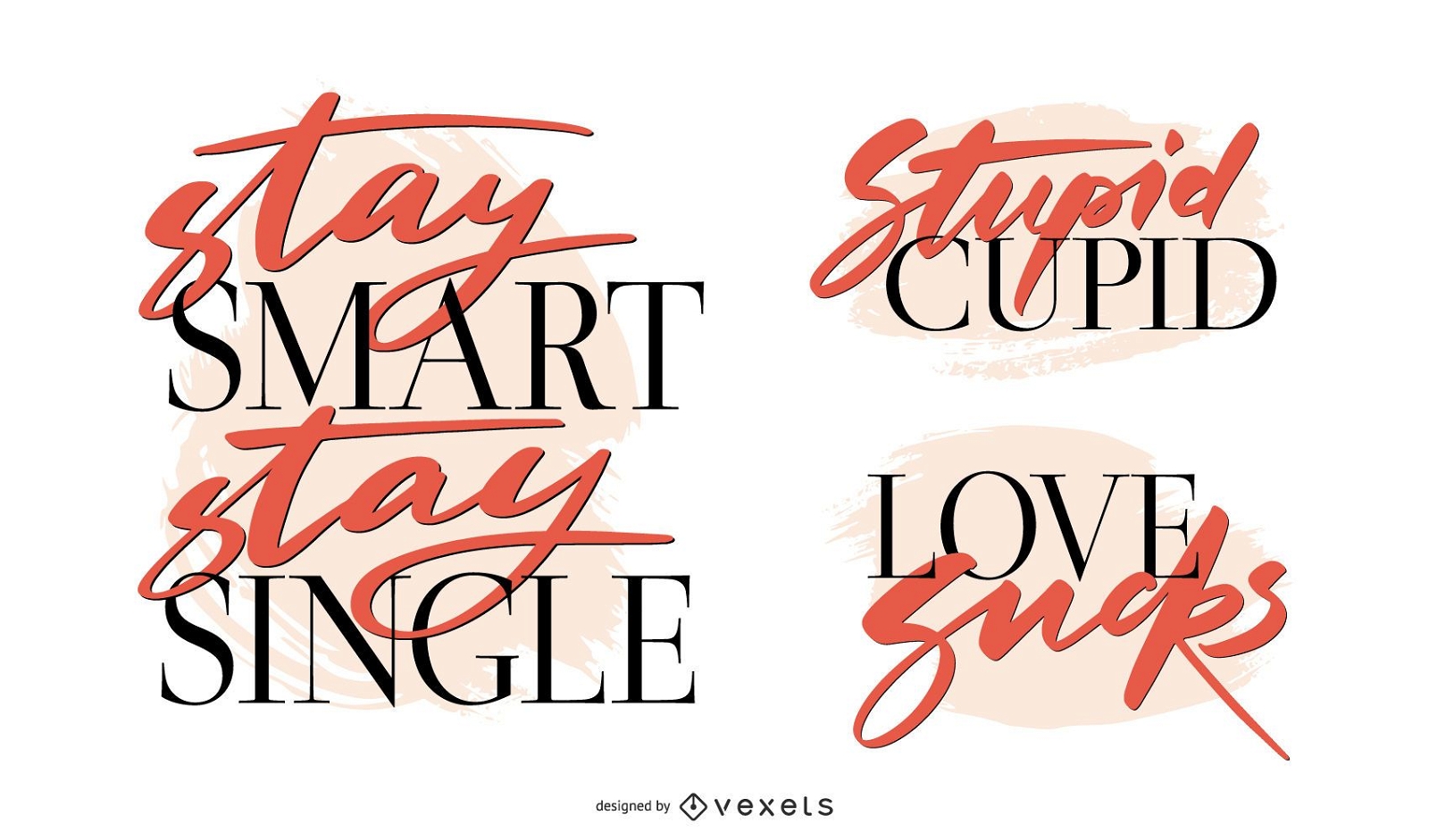 Anti Valentine's day lettering set