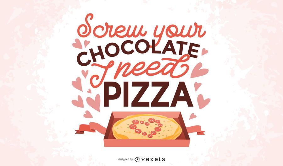 Design de letras de pizza anti namorados Design de letras de pizza anti namorados