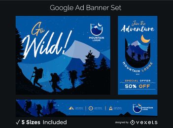 Mountain wild ad banner set Mountain wild ad banner set