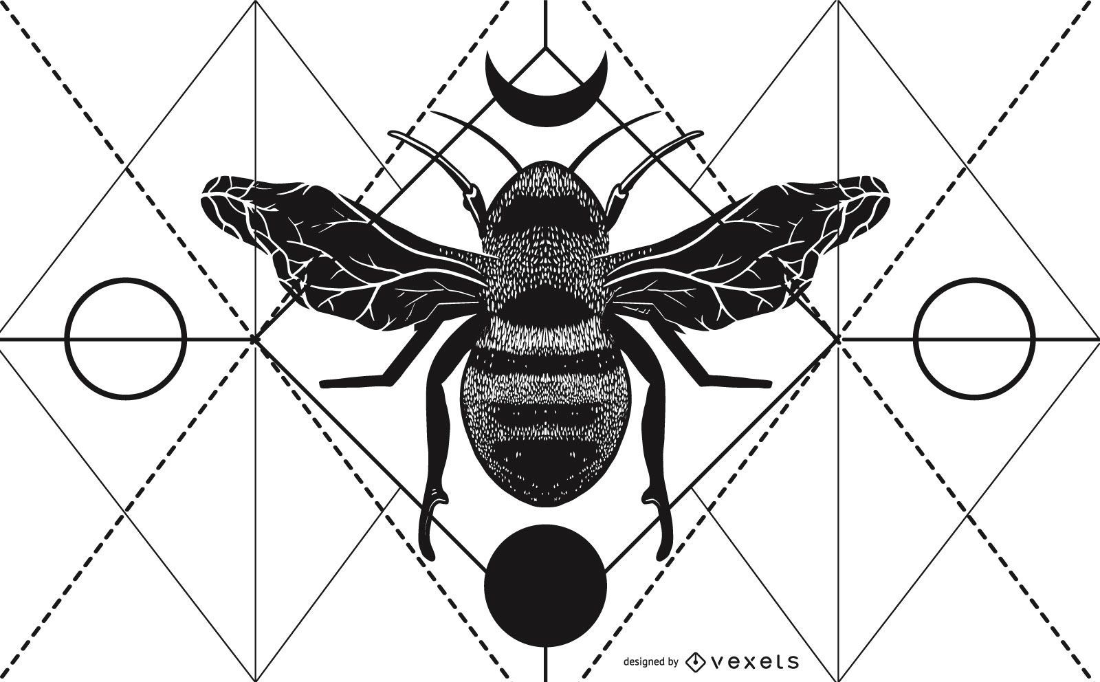 Ilustração geométrica de abelha