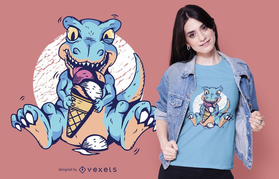 T-rex ice cream t-shirt design T-rex ice cream t-shirt design