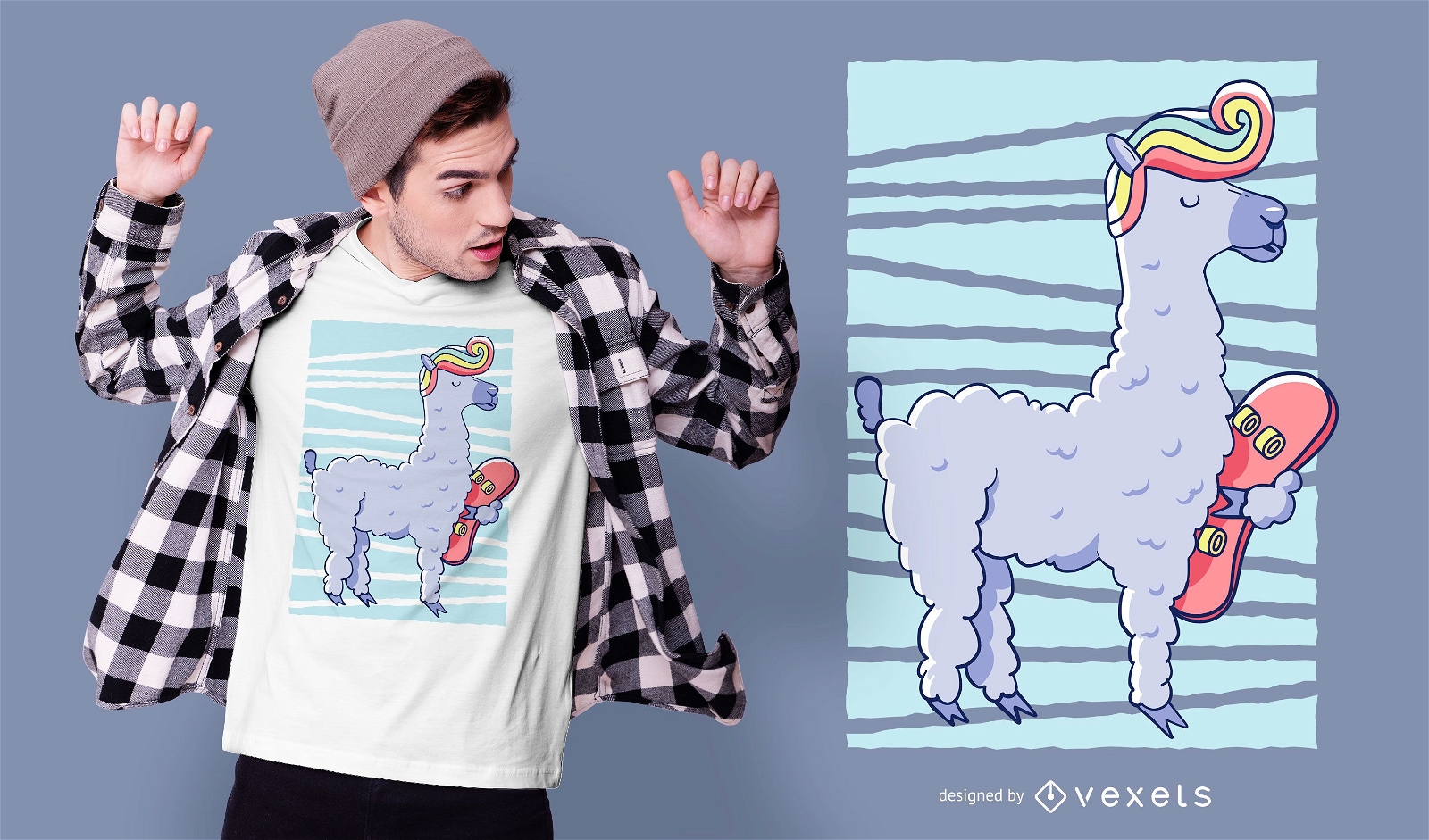 Llama skate t-shirt design