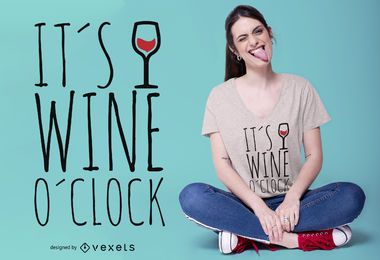 Diseño de camiseta de vino en punto