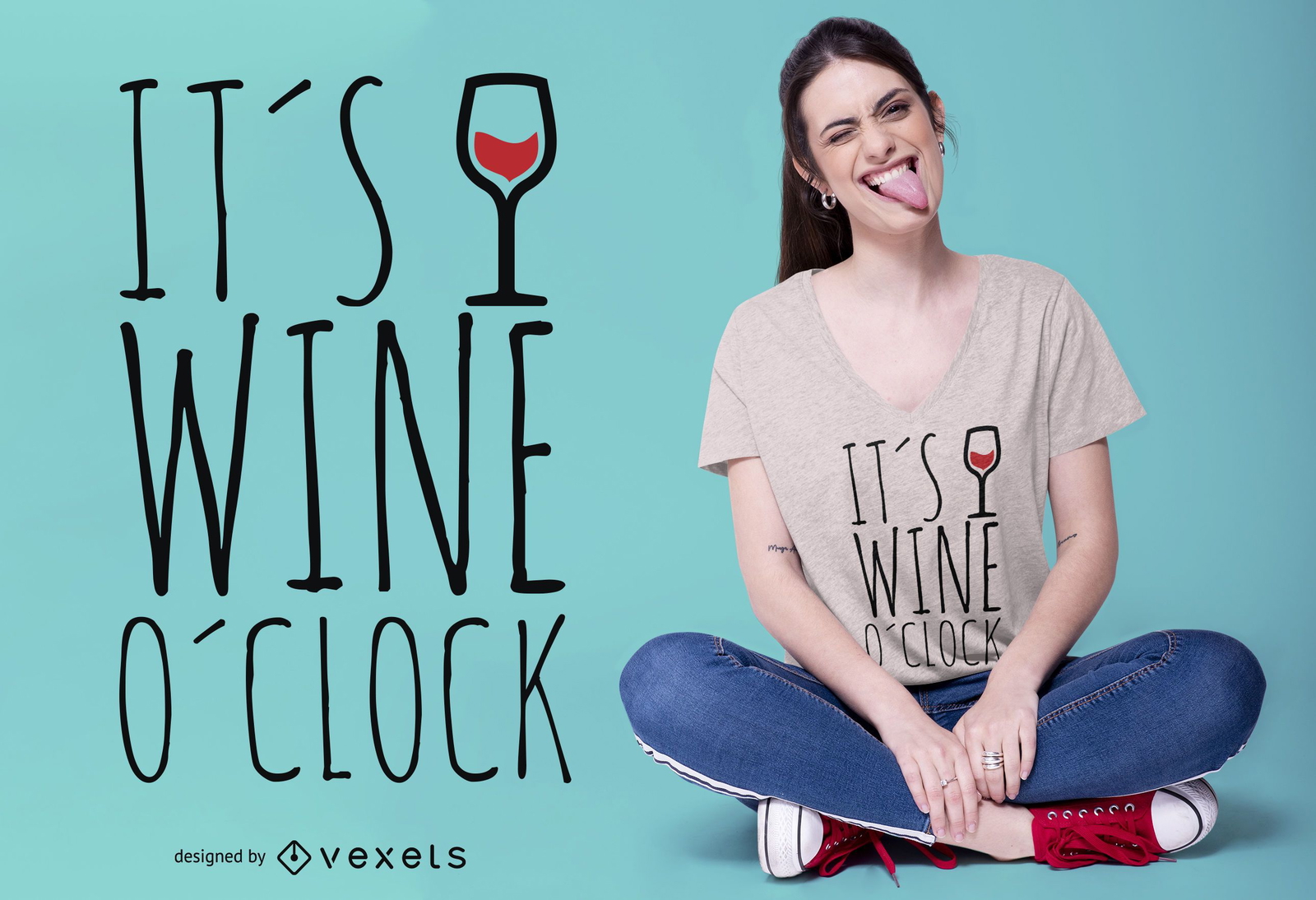 Wine o'clock t-shirt design