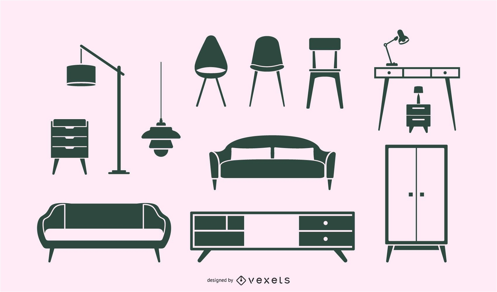 Pacote Nordic Furniture Silhouette Design