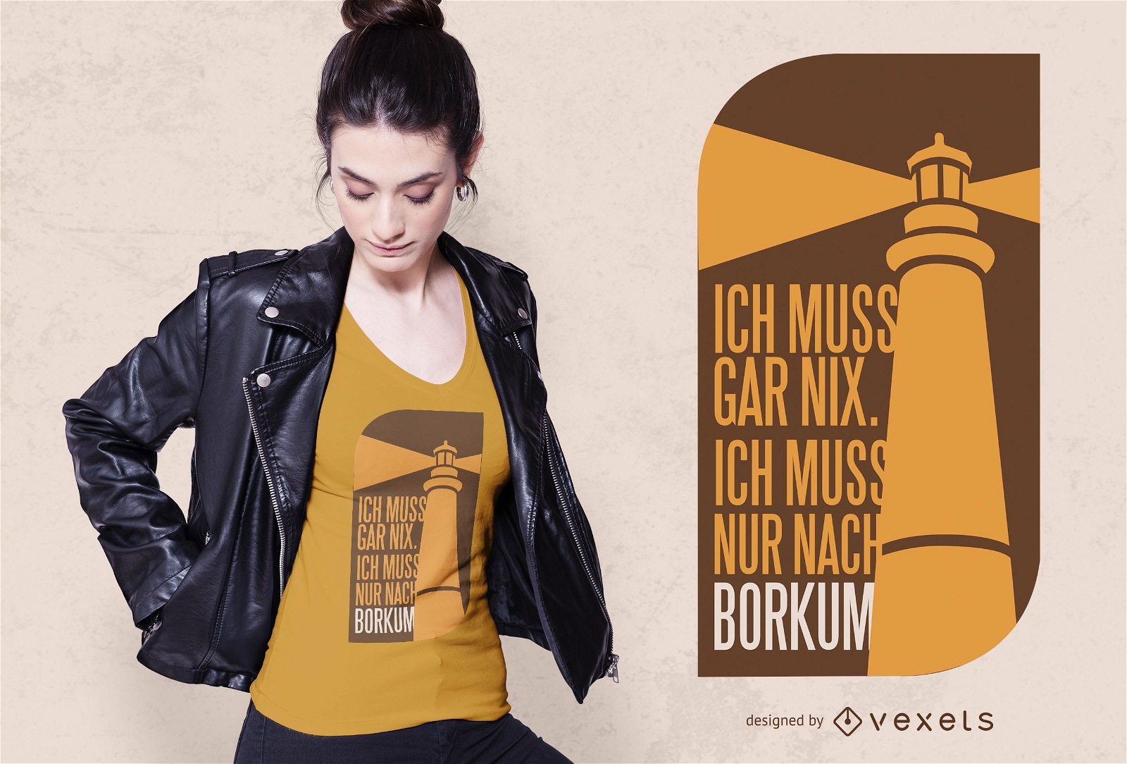 Diseño de camiseta con cita de Borkum