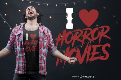 Eu amo o design de camisetas de filmes de terror Eu amo o design de camisetas de filmes de terror