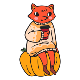 Raposa plana dos desenhos animados Desenho PNG