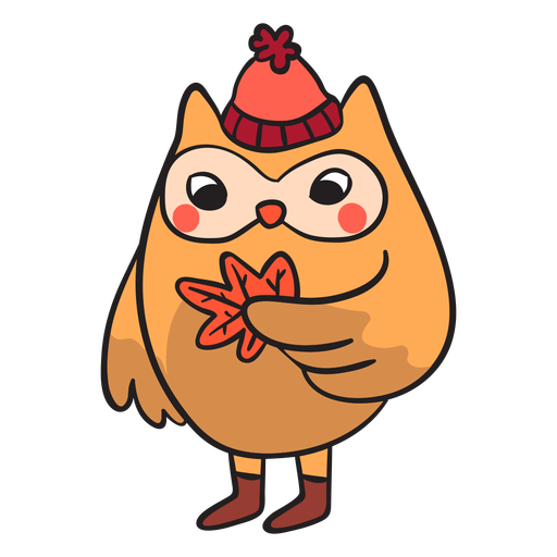 Cartoon flat owl PNG Design