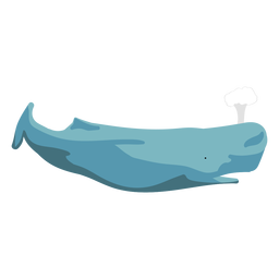 Cartoon flat whale PNG Design Transparent PNG