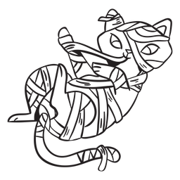 Traço de múmia de gato Desenho PNG
