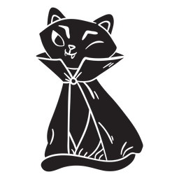 Silhueta de gato halloween Desenho PNG