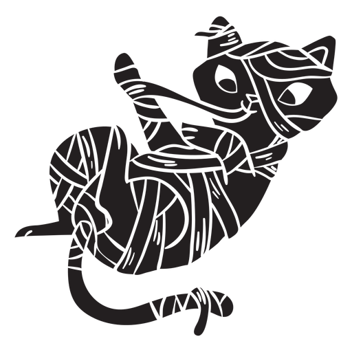 Cat halloween silhouette mummy PNG Design