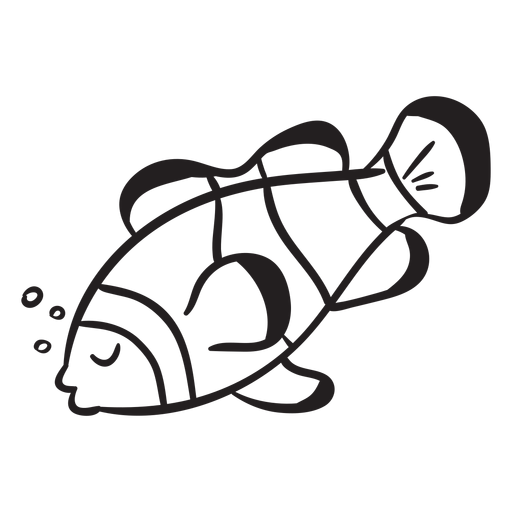 Download Clown Fish Sleeps Animal Stroke Transparent Png Svg Vector File