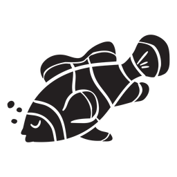 Silhueta de peixe palhaço dormindo Desenho PNG