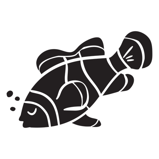 Silhueta de peixe palha?o dormindo Desenho PNG
