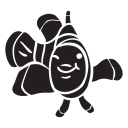 Clownfisch Silhouette lächelt PNG-Design