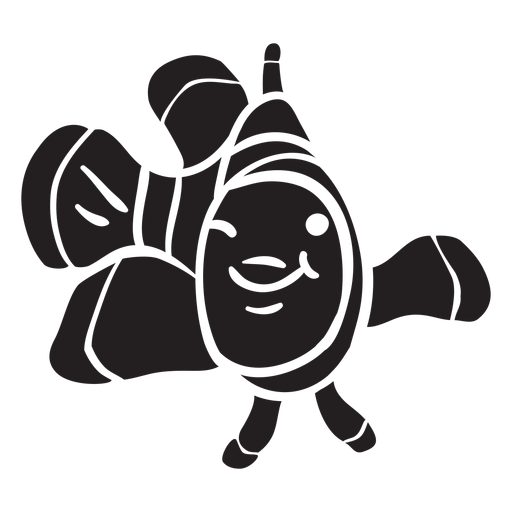 Clown fish silhouette smiles PNG Design