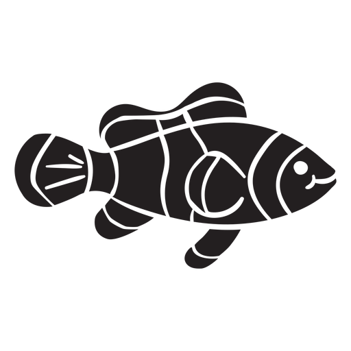 Clown fish silhouette swims PNG Design