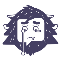 Cry yeti sticker silhouette PNG Design