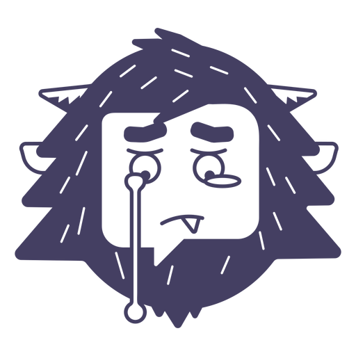 Cry yeti sticker silhouette PNG Design