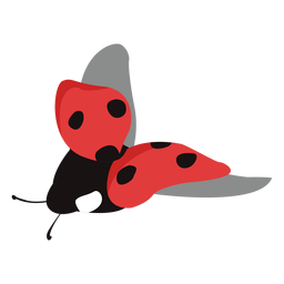 Flat ladybug image fly PNG Design