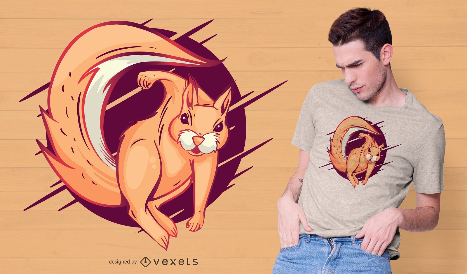 Design de camiseta do esquilo irritado