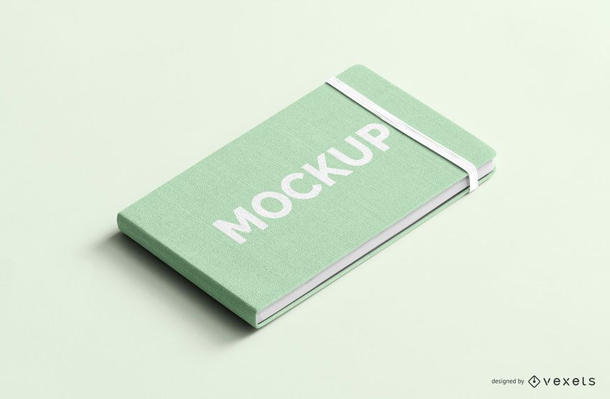 Notebook com elástico psd maquete Notebook com elástico psd maquete