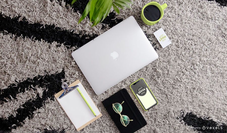 Office Supplies Psd Mockup Composition