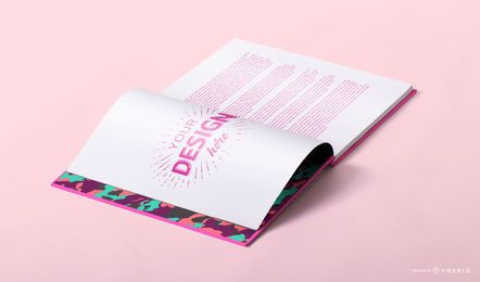 Projeto de maquete de livro aberto